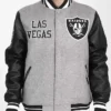 Las Vegas Raiders Grey And Black Varsity Jacket