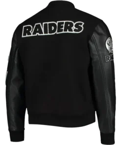 Las Vegas Raiders Logo Black Letterman Jacket
