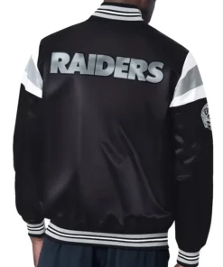 Las Vegas Raiders Midweight Black Satin Jacket