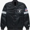 Las Vegas Raiders Striped Black Satin Jacket