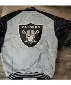 Las Vegas Raiders Black And White Varsity Jacket