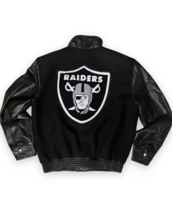 Las Vegas Raiders Wool And Leather Black Jacket