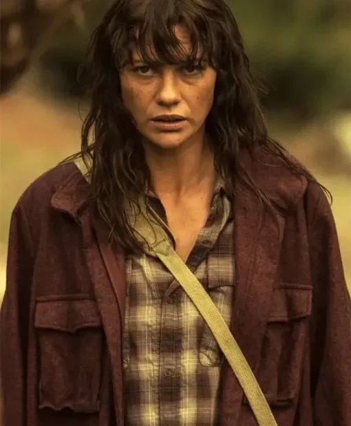 Lily Sullivan Film Forgive Us All 2025 Rory Maroon Wool Jacket
