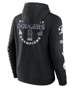 Los Angeles Dodgers 2024 World Series Champions Logos Black Pullover Hoodie
