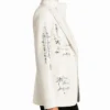Love Letter Feather Sleeves White Blazer For Womens