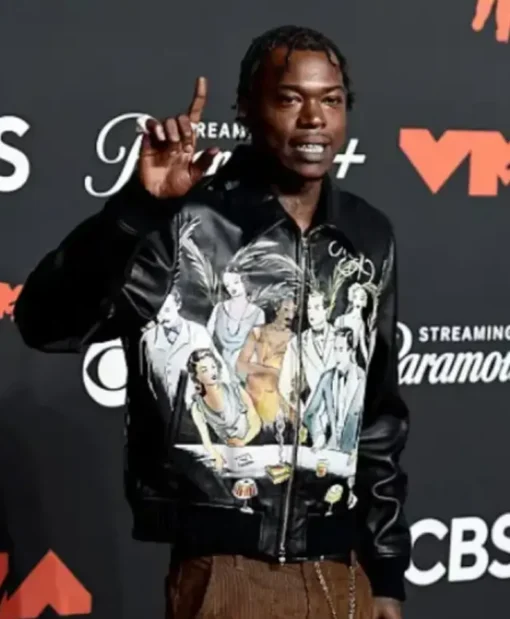 MTV Video Music Awards 2025 Skillibeng Leather Black Jacket