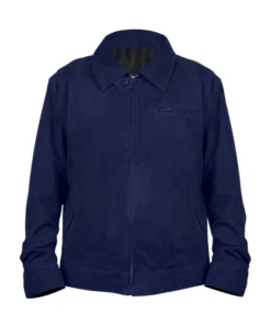 Nile Jarvis TV Series The Beast in Me Matthew Rhys Blue Suede Leather Jacket