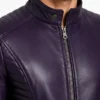 Men Cafe Racer Rachel Purple Leather Jacket