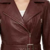 Men Fashion Asymmetrical Burgundy Real Biker Leather Jacket