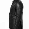 Men Two Button Black Leather Blazer For Mens