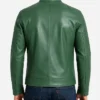Mens Cafe Racer Dodge Green Leather Jacket