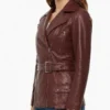 Mens Fashion Asymmetrical Burgundy Real Biker Leather Jacket