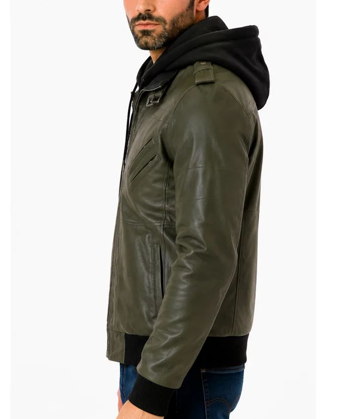 Military Green Leather Jacket