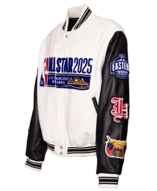 Golden State Warriors 2025 All Star White Wool Varsity Jacket