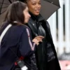 Clayface 2026 Naomi Ackie Black Leather Jacket