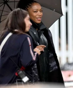 Clayface 2026 Naomi Ackie Black Leather Jacket