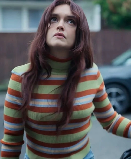 The Girlfriend 2025 Olivia Cooke Striped Multicolor Sweater