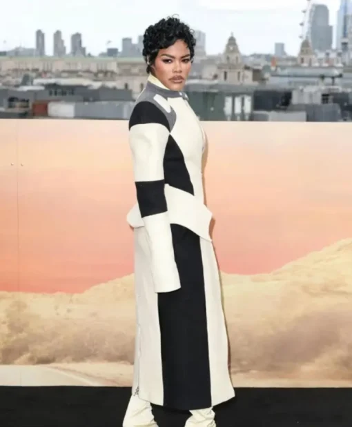 One Battle After Another 2025 Teyana Taylor Long White Coat