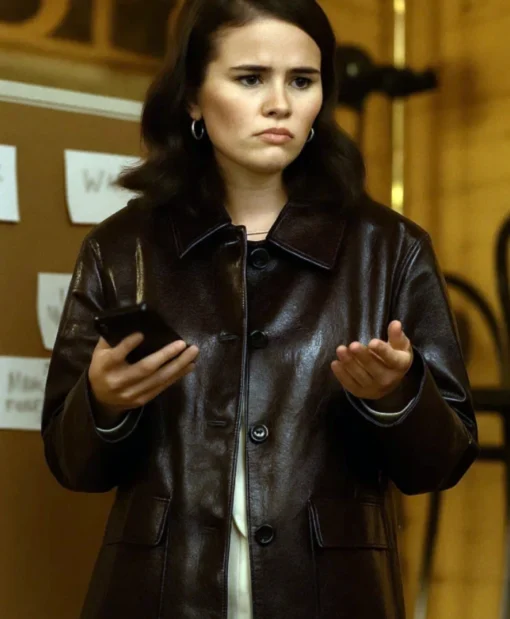 Mabel Mora Only Murders In The Building S05 Selena Gomez Leather Coat