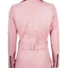 Order Women Asymmetrical Belted Pink Leather Unisex Jacket
