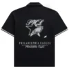 Recreation-Philadelphia Eagles Black Zip Up T-Shirt