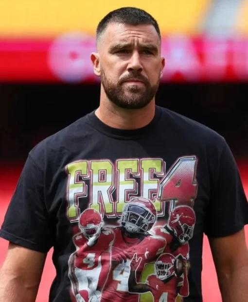 Buy Now Travis Kelce Philadelphia Eagles vs Kansas City Chiefs T-Shirt - Black