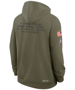 Pittsburgh Steelers 2025 Salute To Service Sideline Olive Hoodie