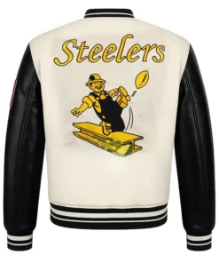 Shop Pittsburgh Steelers Retro Classic Varsity Cream and Black Jacket