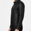 Premium Cafe Racer Black Leather Jacket For Mens