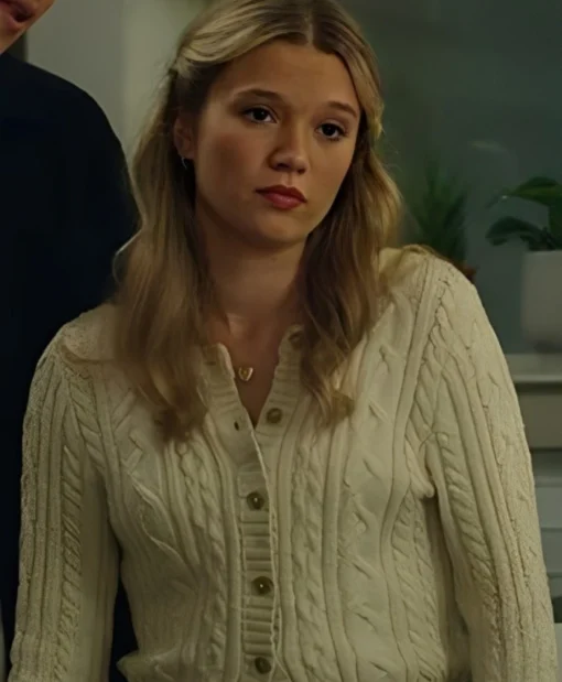 Taylor Jewel TV Series The Summer I Turned Pretty Season 3 Rain Spencer Cable Knit Cardigan