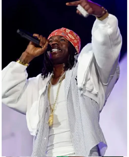 Buy Rema 2025 Global Citizen Festival White Cropped Hoodie
