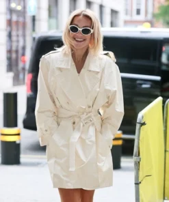 Rita Ora Radio 2 White Trench Coat