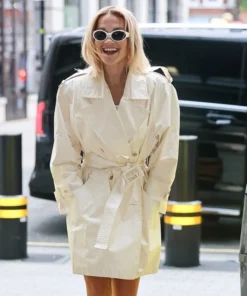 Rita Ora Appearance At Radio 2 Show For All Natruall Song White Trench Coat