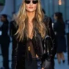 New York Fashion Week Rosie Huntington-Whiteley Leather Jacket