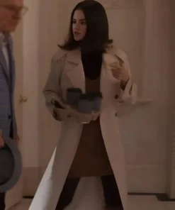 Shop Only Murders in the Building S5 Selena Gomez Pinstripe Coat