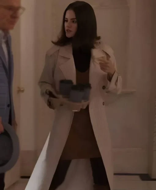 Shop Only Murders in the Building S5 Selena Gomez Pinstripe Coat
