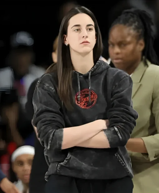 WNBA Playoffs Semifinal 2025 Caitlin Clark Black Denim Hoodie