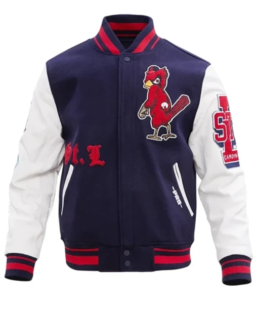 Arizona Cardinals Blue and White Wool Varsity Jacket
