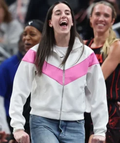 Caitlin Clark Windrunner Track White Jacket