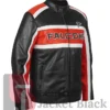 Atlanta Falcons Biker Black And Red Leather Jacket For Sale