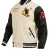 Shop Pittsburgh Steelers Retro Classic Varsity Cream and Black Jacket on Sale