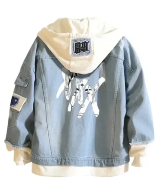 Xxxtentacion Blue and Beige Denim Jacket