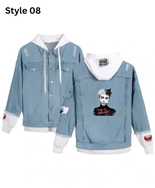 Buy Xxxtentacion Denim Blue and White Jacket