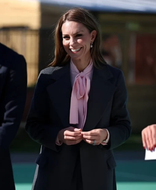 Kate Middleton Southport 2025 Visit Gray Wool Coat