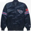 Tennessee Titans Striped Navy Blue Satin Jacket