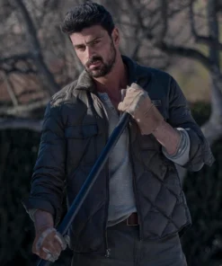 Enzo Film The Housemaid 2025 Michele Morrone Green Quilted Jacket