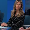 Jennifer Aniston The Morning Show 2025 Checked Black/White Blazer