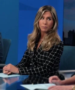 Jennifer Aniston The Morning Show 2025 Checked Black/White Blazer