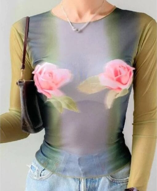 TV Series The Runarounds 2025 Ruthie Bender Rose Printed Top