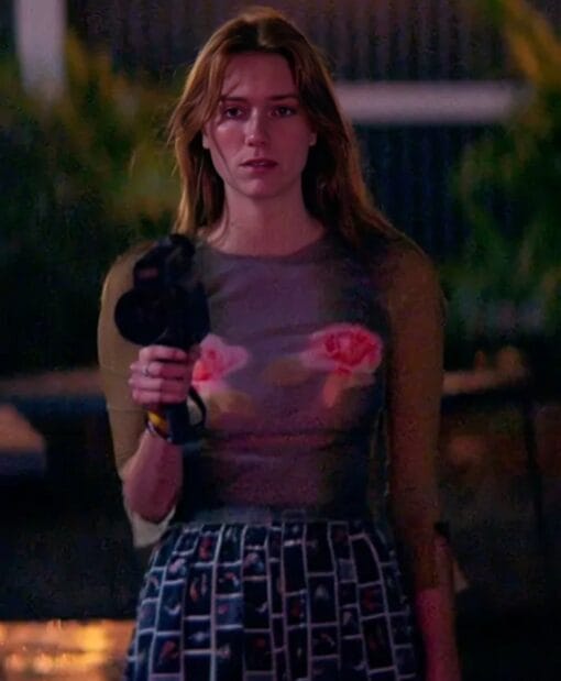 The Runarounds 2025 Marley Aliah Front Rose Printed Top